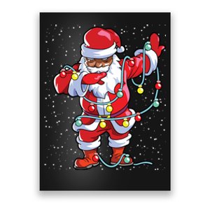 Santa Claus Black Christmas Afro African American Xmas Poster