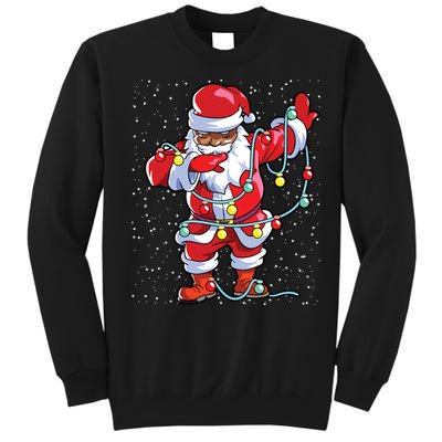 Santa Claus Black Christmas Afro African American Xmas Tall Sweatshirt