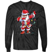 Santa Claus Black Christmas Afro African American Xmas Tie-Dye Long Sleeve Shirt