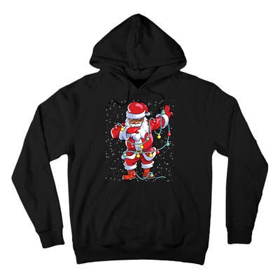 Santa Claus Black Christmas Afro African American Xmas Tall Hoodie