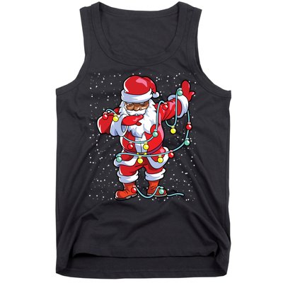 Santa Claus Black Christmas Afro African American Xmas Tank Top