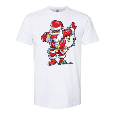 Santa Claus Black Christmas Afro African American Xmas Softstyle CVC T-Shirt