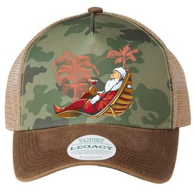 Santa Claus Beach Cocktail Christmas Legacy Tie Dye Trucker Hat