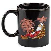 Santa Claus Beach Cocktail Christmas 11oz C Handle Ceramic Mug