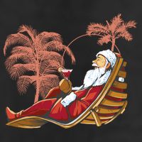 Santa Claus Beach Cocktail Christmas 11oz C Handle Ceramic Mug