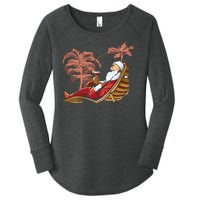 Santa Claus Beach Cocktail Christmas Women's Perfect Tri Tunic Long Sleeve Shirt