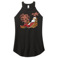 Santa Claus Beach Cocktail Christmas Women's Perfect Tri Rocker Tank