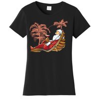 Santa Claus Beach Cocktail Christmas Women's T-Shirt