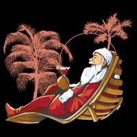 Santa Claus Beach Cocktail Christmas Zip Tote Bag