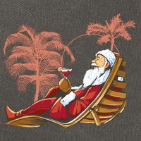 Santa Claus Beach Cocktail Christmas Cotton Canvas Backpack