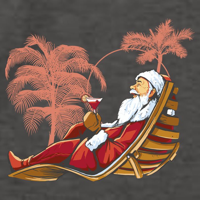 Santa Claus Beach Cocktail Christmas Vector Backpack