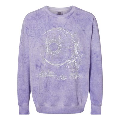 Space Celestial Bodies Sun Moon Boho Luna Solar Astronomy Colorblast Crewneck Sweatshirt