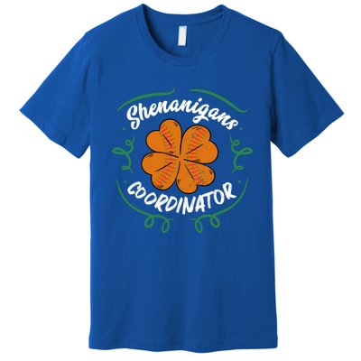 Shenanigans Coordinator Basketball Shamrock St Patricks Day Gift Premium T-Shirt