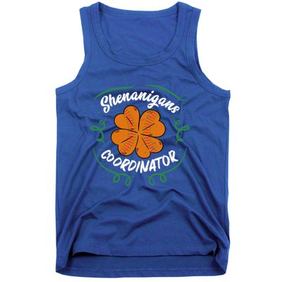 Shenanigans Coordinator Basketball Shamrock St Patricks Day Gift Tank Top