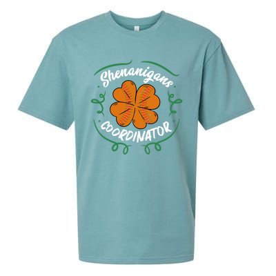 Shenanigans Coordinator Basketball Shamrock St Patricks Day Gift Sueded Cloud Jersey T-Shirt