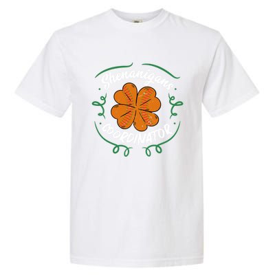 Shenanigans Coordinator Basketball Shamrock St Patricks Day Gift Garment-Dyed Heavyweight T-Shirt