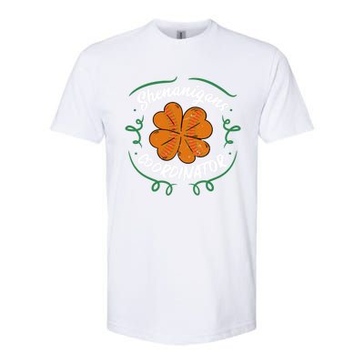 Shenanigans Coordinator Basketball Shamrock St Patricks Day Gift Softstyle CVC T-Shirt