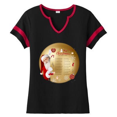 SantaS Christmas Bucket List Ornat Meaningful Gift Ladies Halftime Notch Neck Tee