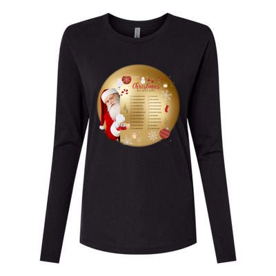 SantaS Christmas Bucket List Ornat Meaningful Gift Womens Cotton Relaxed Long Sleeve T-Shirt