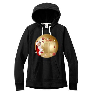 SantaS Christmas Bucket List Ornat Meaningful Gift Women's Fleece Hoodie