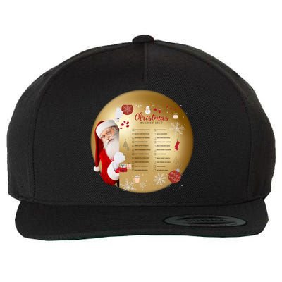 SantaS Christmas Bucket List Ornat Meaningful Gift Wool Snapback Cap