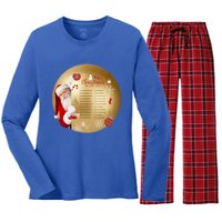 SantaS Christmas Bucket List Ornat Meaningful Gift Women's Long Sleeve Flannel Pajama Set 