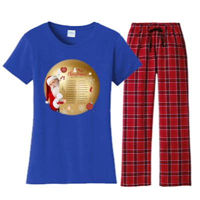 SantaS Christmas Bucket List Ornat Meaningful Gift Women's Flannel Pajama Set