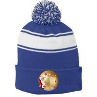 SantaS Christmas Bucket List Ornat Meaningful Gift Stripe Pom Pom Beanie