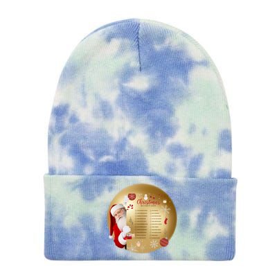 SantaS Christmas Bucket List Ornat Meaningful Gift Tie Dye 12in Knit Beanie