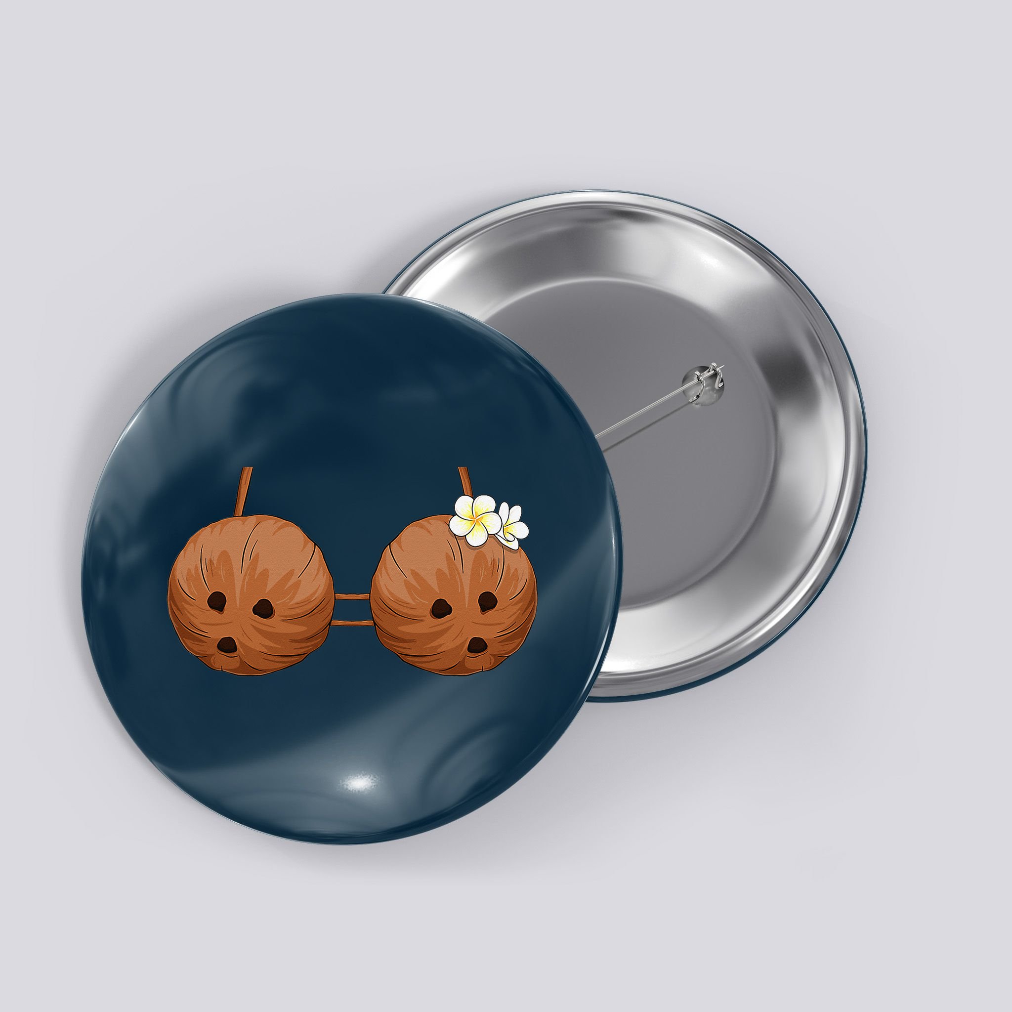 Summer Coconut Bra Halloween Hawaii Button