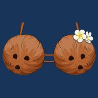 Summer Coconut Bra Halloween Hawaii Button