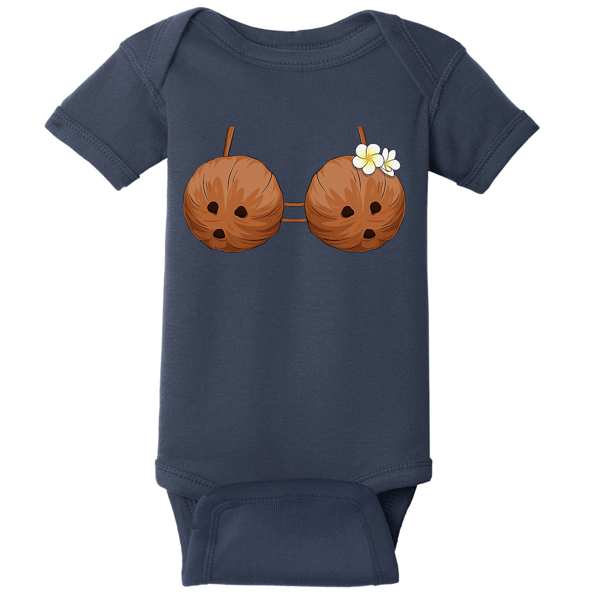 Summer Coconut Bra Halloween Hawaii Baby Bodysuit