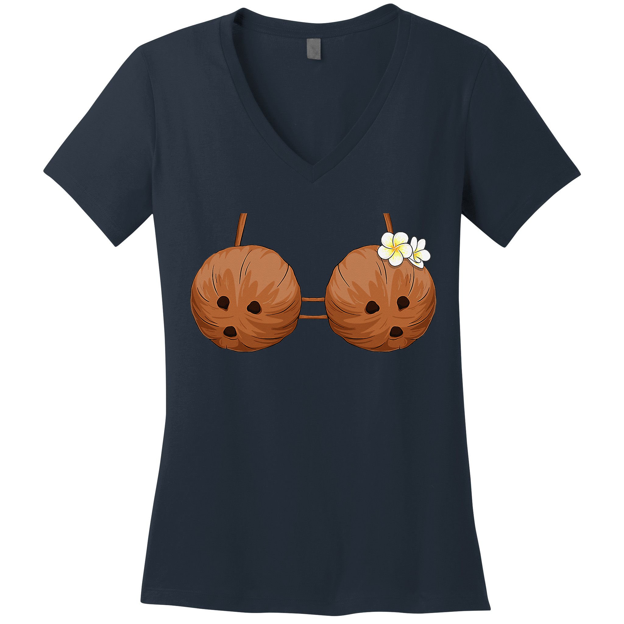 Summer Coconut Bra Halloween Hawaii Women's V-Neck T-Shirt
