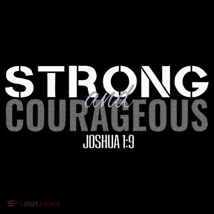 Strong & Courageous Bible Verse Christian Stripe Pom Pom Beanie