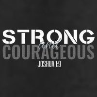 Strong & Courageous Bible Verse Christian 7 Panel Mesh Trucker Snapback Hat