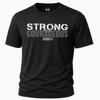 Strong & Courageous Bible Verse Christian Cooling Performance Crew T-Shirt