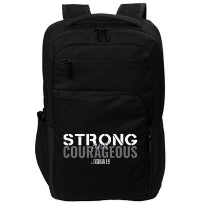 Strong & Courageous Bible Verse Christian Impact Tech Backpack