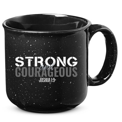 Strong & Courageous Bible Verse Christian 15oz Campfire Ceramic Mug