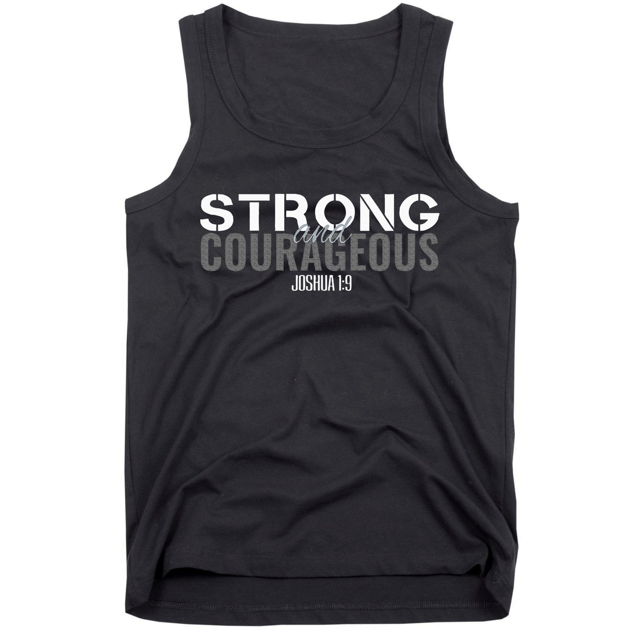 Strong & Courageous Bible Verse Christian Tank Top