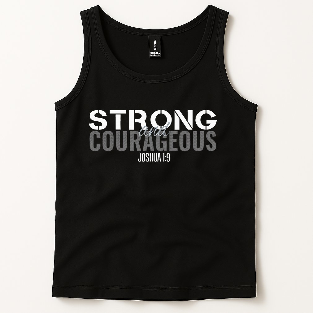 Strong & Courageous Bible Verse Christian Tank Top