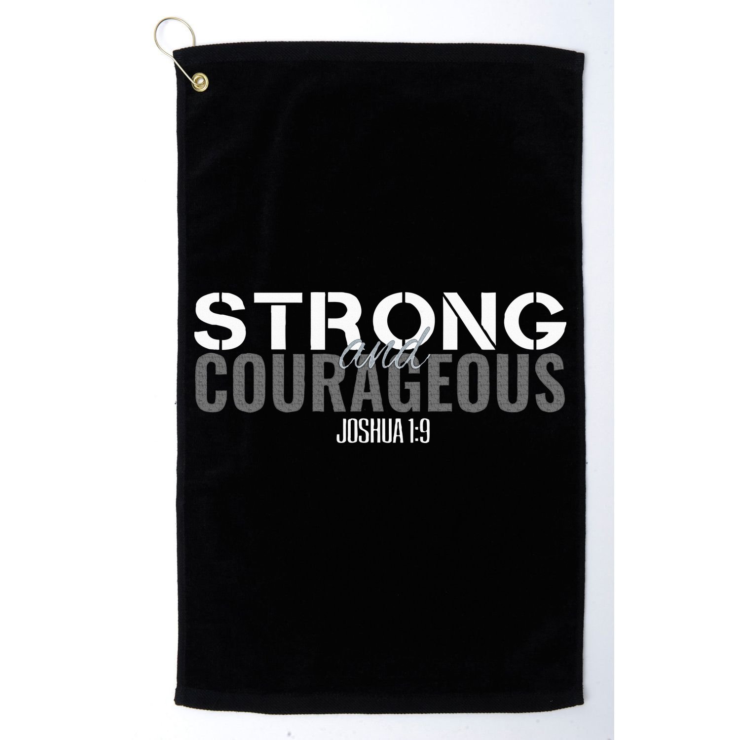 Strong & Courageous Bible Verse Christian Golf Towel