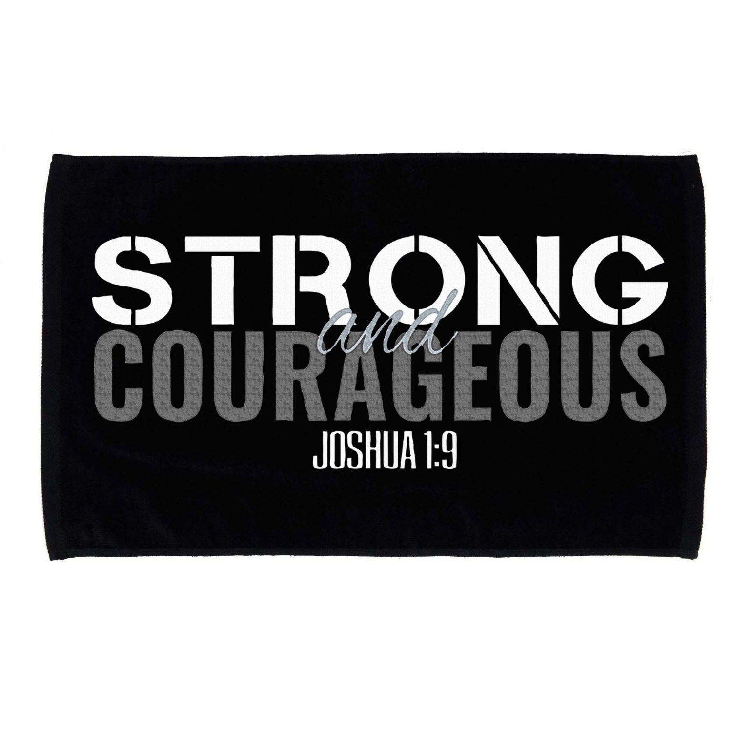 Strong & Courageous Bible Verse Christian Microfiber Hand Towel
