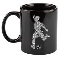 Soccer Player Ball Shadow Word Mashup 11oz C Handle Ceramic Mug