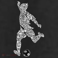 Soccer Player Ball Shadow Word Mashup 11oz C Handle Ceramic Mug