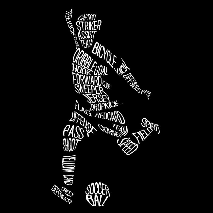 Soccer Player Ball Shadow Word Mashup 16oz Travel Tumbler