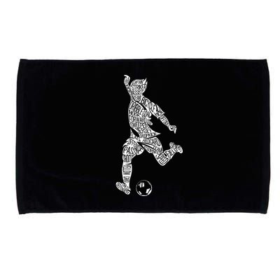 Soccer Player Ball Shadow Word Mashup Microfiber Hand Towel