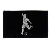Soccer Player Ball Shadow Word Mashup Microfiber Hand Towel