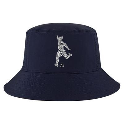 Soccer Player Ball Shadow Word Mashup Cool Comfort Performance Bucket Hat