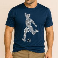 Soccer Player Ball Shadow Word Mashup Cooling Performance Crew T-Shirt