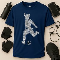 Soccer Player Ball Shadow Word Mashup Cooling Performance Crew T-Shirt